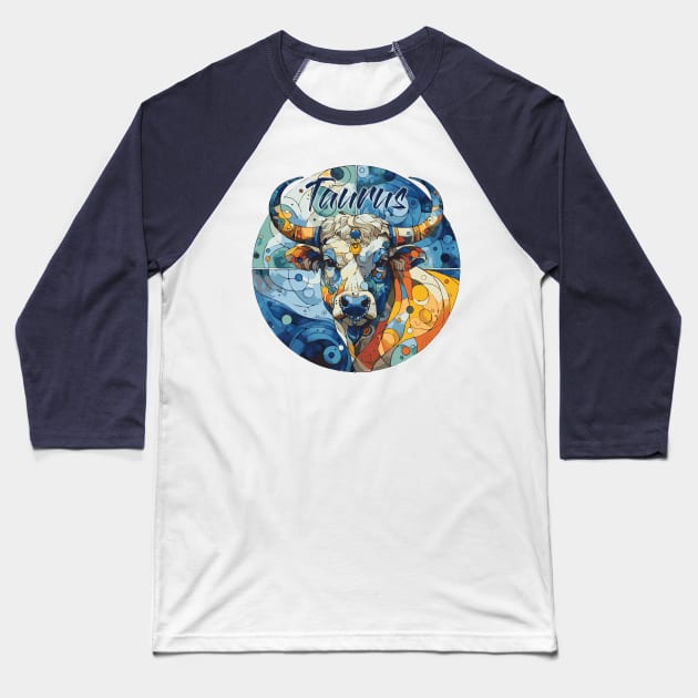 Taurus Zodiac Star Sign Astrology Baseball T-Shirt by Heartsake